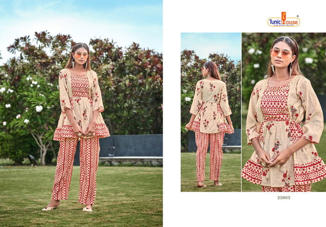 Tunic House Fusion Fancy Stylish Wholesale Designer Kurti With Bottom